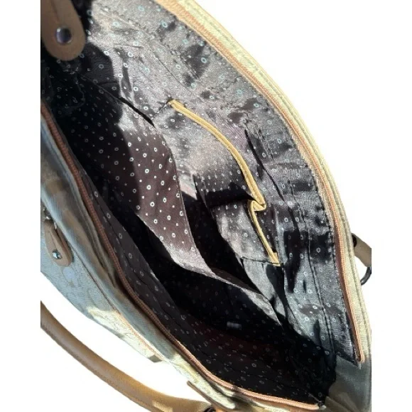 Guess G-logo Beige and Tan Shoulder Bag Double Strap - Picture 5 of 12